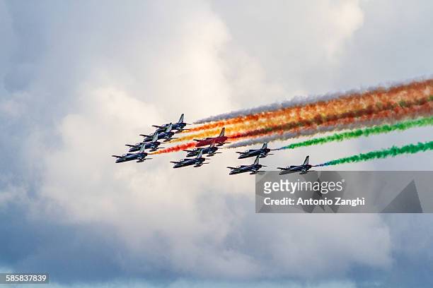 frecce tricolori - civil aviation stock pictures, royalty-free photos & images