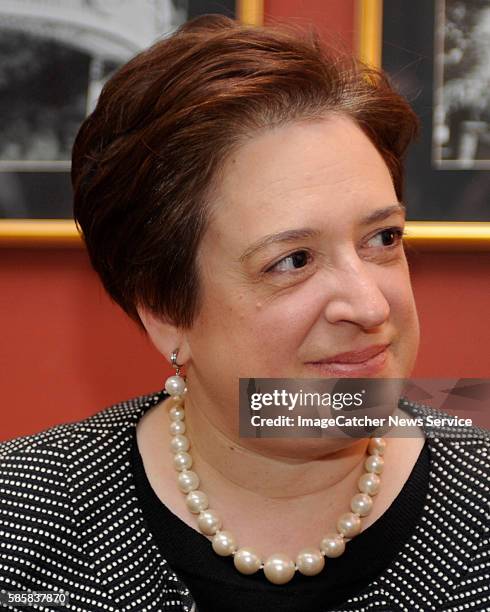 Senator Chuck Schumer greets Supreme Court Nominee Elena Kagan as she visits various members of the Senate in their offices prior to her confirmation...