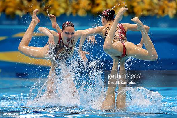 Olympiasieger olympic Champion Goldmedalist Gold Russland Russia Synchronised Swimming Team Syncronschwimmen Mannschaft Olympische Sommerspiele in...