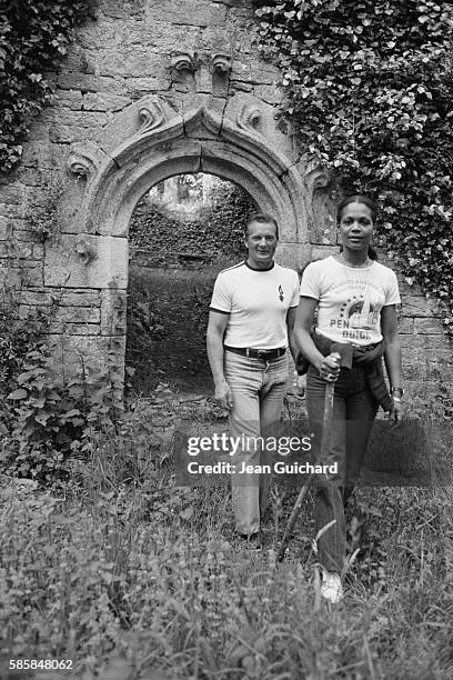 French sailor Eric Tabarly and his wife Jacqueline, at home near Quimper.