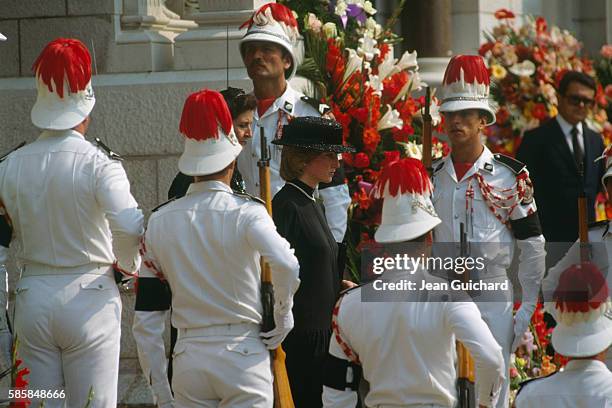 Diana, Princess of Wales, at the funeral of Princess Grace of Monaco.