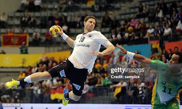 Martin Strobel , Thiago Santos Handball Männer Weltmeisterschaft : Deutschland - Brasilien mens handball worldchampionchip : Germany - Brazil