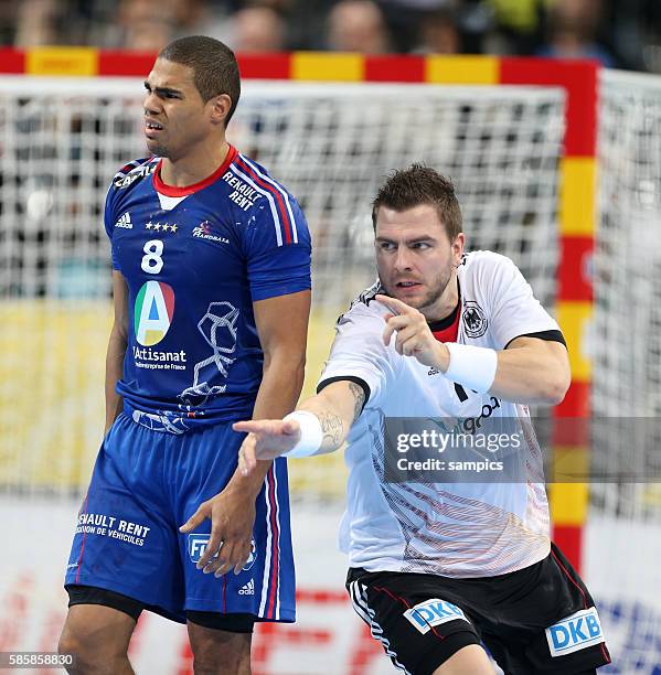 Christoph Theuerkauf , Daniel NARCISSE Handball Männer Weltmeisterschaft : Frankreich - Deutschland mens handball worldchampionchip : France - Germany