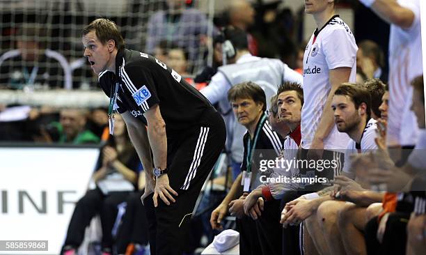 Martin Heuberger , Trainer Deutschland Handball Männer Weltmeisterschaft Viertelfinale : Spanien - Deutschland mens ihf handball worldchampionchip...