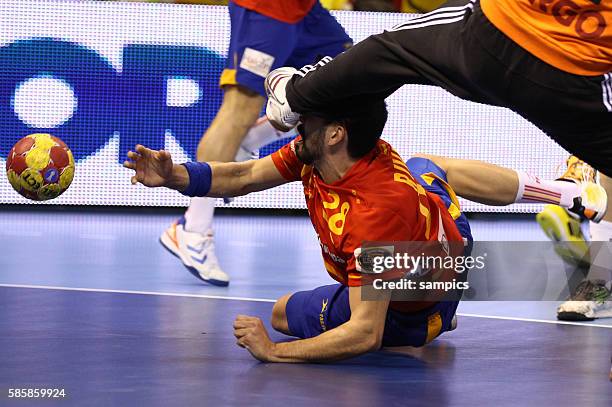 Silvio Heinevetter , Valero RIVERA Handball Männer Weltmeisterschaft Viertelfinale : Spanien - Deutschland mens ihf handball worldchampionchip...