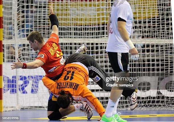 Silvio Heinevetter , Julen AQUINAGALDE Handball Männer Weltmeisterschaft Viertelfinale : Spanien - Deutschland mens ihf handball worldchampionchip...