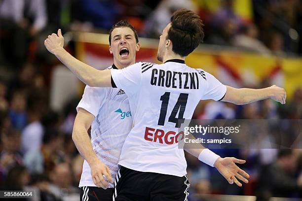 Dominik Klein , Patrick Groetzki Handball Männer Weltmeisterschaft Viertelfinale : Spanien - Deutschland mens ihf handball worldchampionchip...