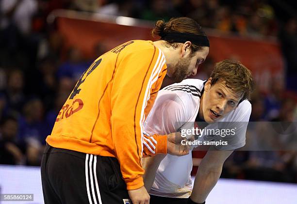 Silvio Heinevetter , Sven-Sören Christophersen Handball Männer Weltmeisterschaft Viertelfinale : Spanien - Deutschland mens ihf handball...