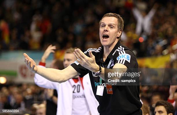 Martin Heuberger , Trainer Deutschland Handball Männer Weltmeisterschaft Viertelfinale : Spanien - Deutschland mens ihf handball worldchampionchip...