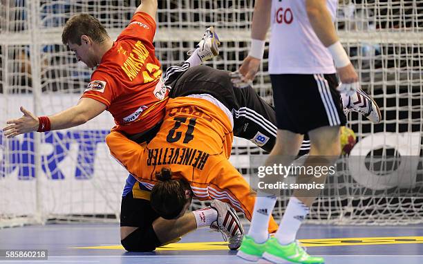 Silvio Heinevetter , Julen AQUINAGALDE Handball Männer Weltmeisterschaft Viertelfinale : Spanien - Deutschland mens ihf handball worldchampionchip...