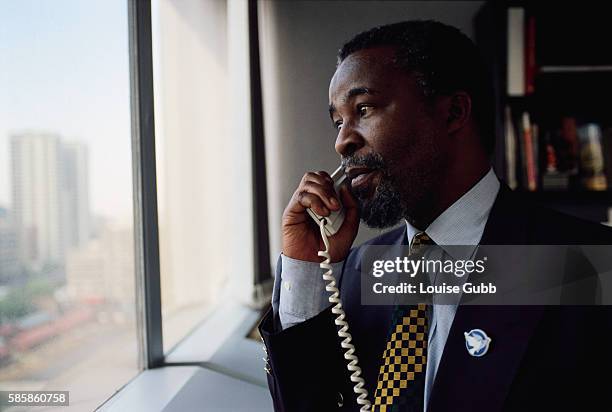 Leader Thabo Mbeki Making Telephone Call