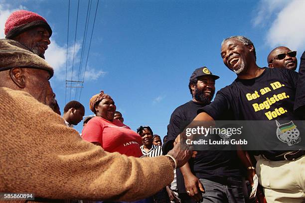 Presidential candidate Thabo Mbeki campaigning in South Africa.