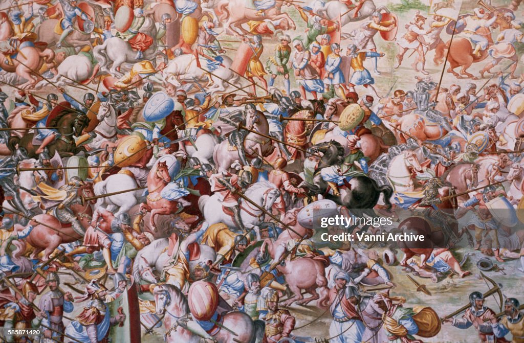 Detail of a Fresco Painting of the Battle of Higueruela at El Escorial