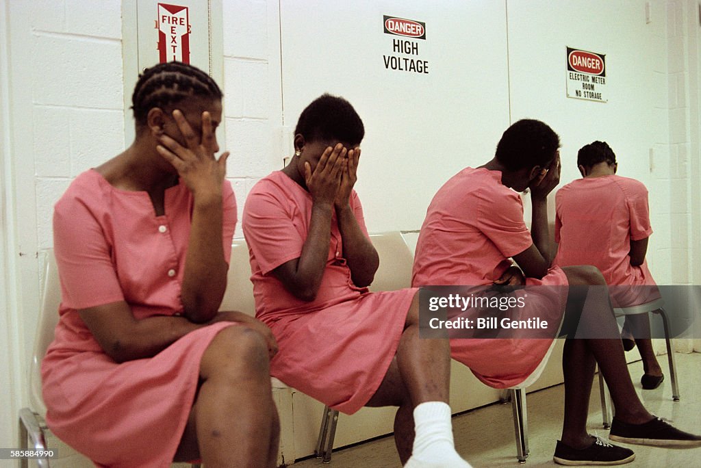 Female Inmates Hiding their Faces