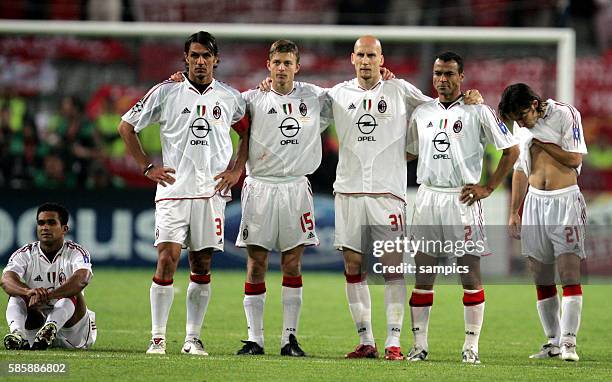 Milan after losing the European Champions League final match between AC Mailand and FC Liverpool. Liverpool whose players remarkably came from three...