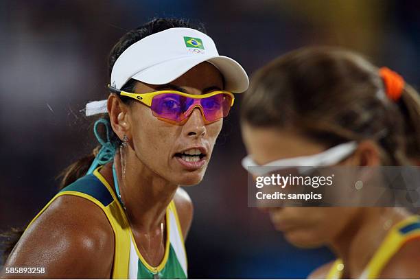 Ana Paula CONELLY and Larissa FRANCA during the Beach Volleyball match Brazil vs. Germany.