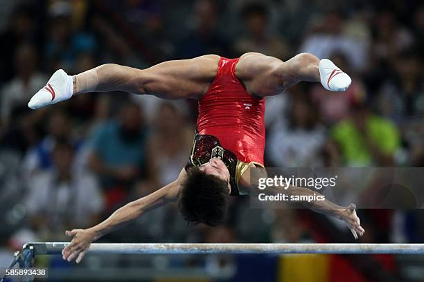 Oksana Chusovitina am Stufenbarren Olympische Sommerspiele in Beijing 2008 : Turnen Frauen Mehrkampf Finale