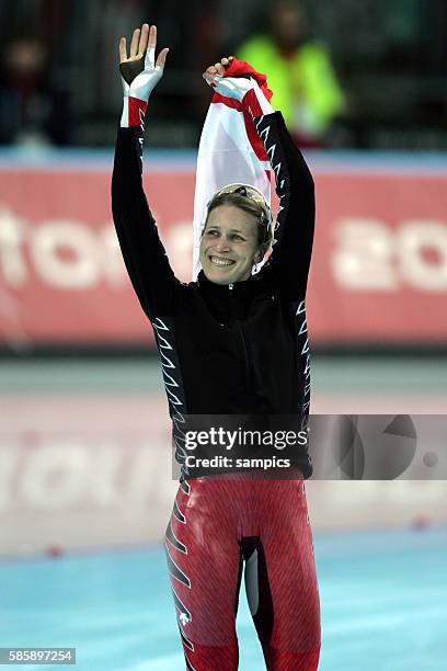 Eisschnelllauf 1500mk Frauen speedskating 1500m ladies Zweiter Platz f?r Kristina Groves - CAN olympische Winterspiele in Turin 2006 olympic winter...