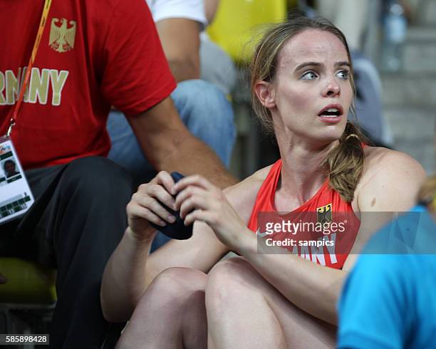 Stabhochsprung der Frauen pole vault .. Leider nur vierte Silke Spiegelburg GER Leichtathletik WM Weltmeisterschaft Moskau 2013 IAAF World...