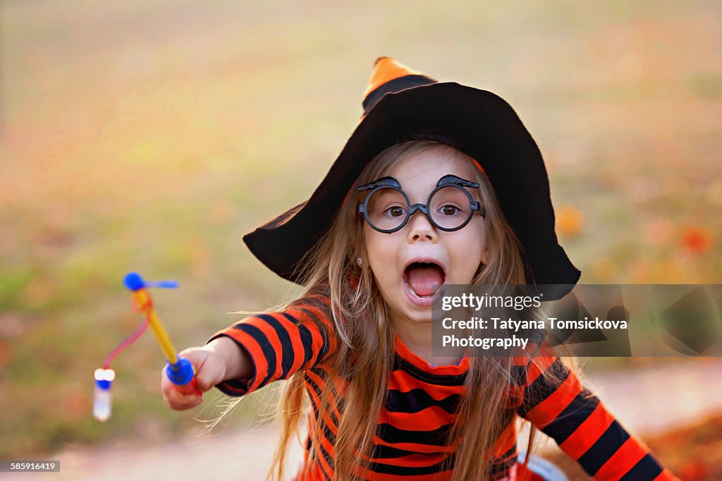Girl dressed for Halloween