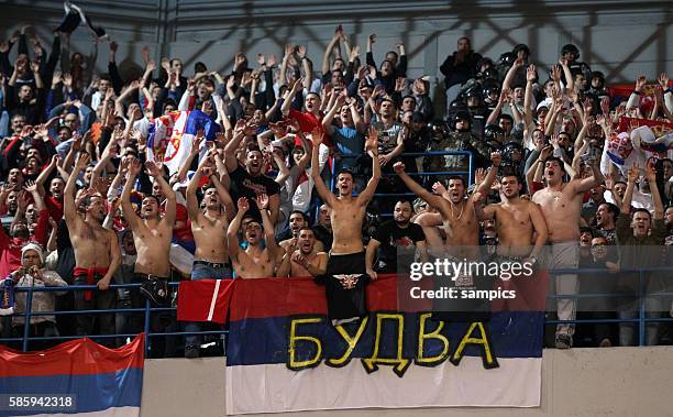 Fans Serbien Handball Männer Europameisterschaft 2012 Halbfinale : Serbien - Kroatien 10 th mens european championchip in Serbia semifinal Serbia -...