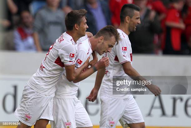 Moritz Leitner VfB Stuttgart und Alexandru Maxim VfB Stuttgart 1 Bundesliga Fussball Vfb Stuttgart - TSG Hoffenheim 6:2 Saison 2013 / 2014