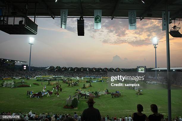 Arena in the sunset during the FEI Nations Cup team event of the CHIO Aachen 2009