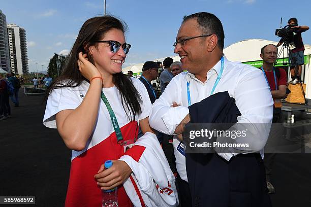 Lecluyse Fanny of Belgium during Swimming Zwemmen Natation, Rachid Madrane sport minister before the Rio 2016 Summer Olympic Games on August 04, 2016...