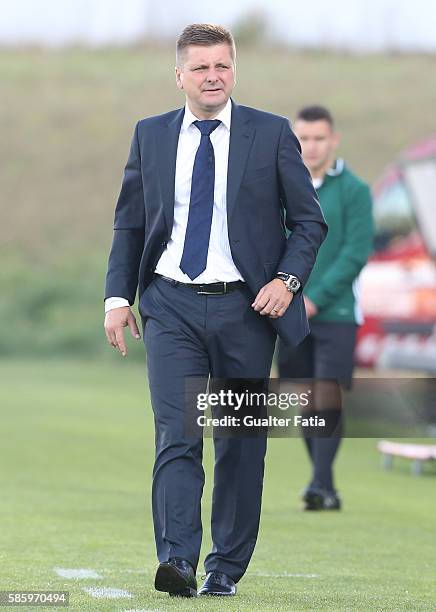 Dusan Uhrin Jr. In action during the UEFA Europa League Qualifications Semi-Finals 2nd Leg match between Rio Ave FC and Slavia Praha at Estadio dos...