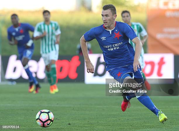 Slavia PrahaÕs midfielder Jaromir Zmrhal in action during the UEFA Europa League Qualifications Semi-Finals 2nd Leg match between Rio Ave FC and...