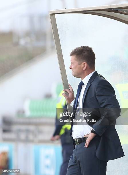 Dusan Uhrin Jr. In action during the UEFA Europa League Qualifications Semi-Finals 2nd Leg match between Rio Ave FC and Slavia Praha at Estadio dos...