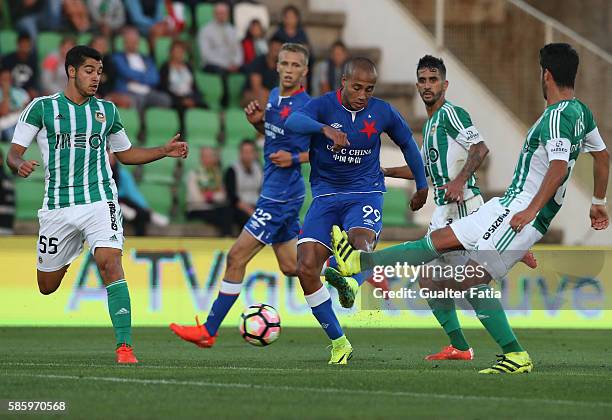 Slavia PrahaÕs forward Gino van Kessel in action during the UEFA Europa League Qualifications Semi-Finals 2nd Leg match between Rio Ave FC and Slavia...