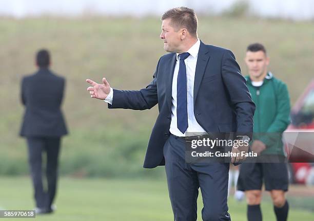 Dusan Uhrin Jr. In action during the UEFA Europa League Qualifications Semi-Finals 2nd Leg match between Rio Ave FC and Slavia Praha at Estadio dos...