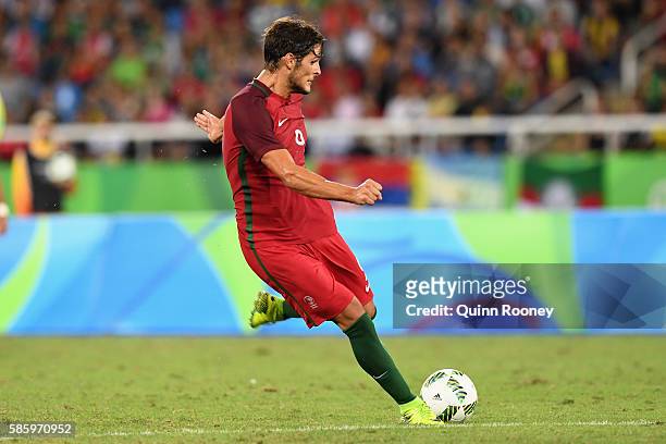 Paciencia Goncalo of Portugal scores a goal during the Men's Group D first round match between Portugal and Argentina during the Rio 2016 Olympic...