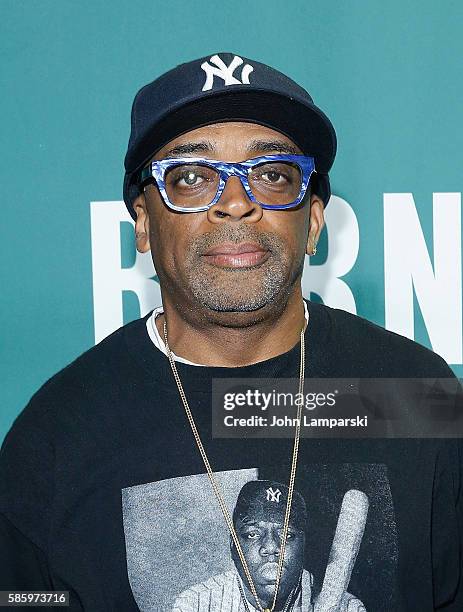 Spike Lee signs copies of the "She's Gotta Have It" Notebook at Barnes & Noble Union Square on August 4, 2016 in New York City.