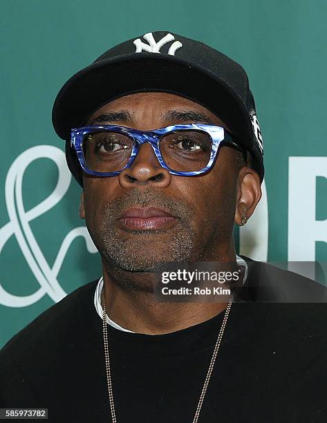 Spike Lee promotes the 'She's Gotta Have It' Notebook at Barnes & Noble Union Square on August 4, 2016 in New York City.