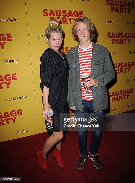 Theodora Richards and Orson Richards attend "Sausage Party" New York premiere at Sunshine Landmark on August 4, 2016 in New York City.