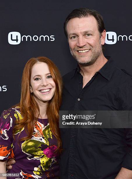 Actress Amy Davidson and Kacy Lockwood attend the 4moms Car Seat launch event at Petersen Automotive Museum on August 4, 2016 in Los Angeles,...