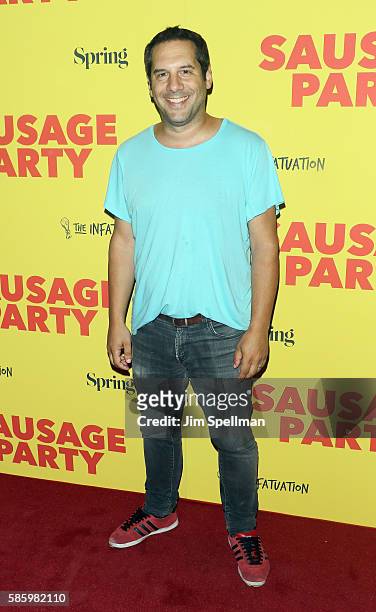 Comedian Seth Herzog attends the "Sausage Party" New York premiere at Sunshine Landmark on August 4, 2016 in New York City.