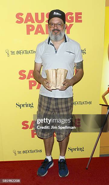 Comedian David Cross attends the "Sausage Party" New York premiere at Sunshine Landmark on August 4, 2016 in New York City.