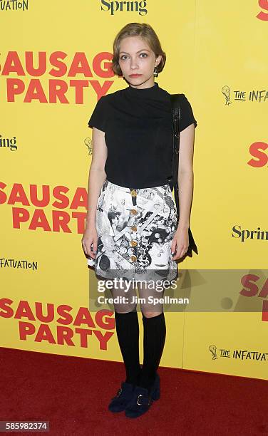 Writer Tavi Gevinson attends the "Sausage Party" New York premiere at Sunshine Landmark on August 4, 2016 in New York City.