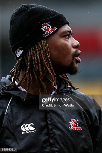 Howard Mnisi of the Lions during the Lions Super Rugby captain's run at Westpac Stadium on August 5, 2016 in Wellington, New Zealand.