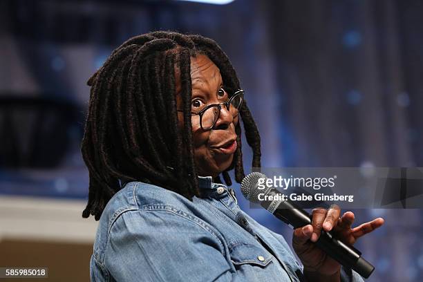 Actress Whoopi Goldberg speaks during the 15th annual official Star Trek convention at the Rio Hotel & Casino on August 4, 2016 in Las Vegas, Nevada.