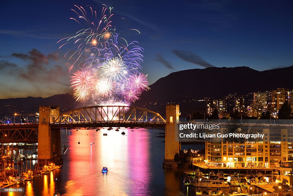 Celebration of Lights, fireworks display at English Bay, Vancouver, BC