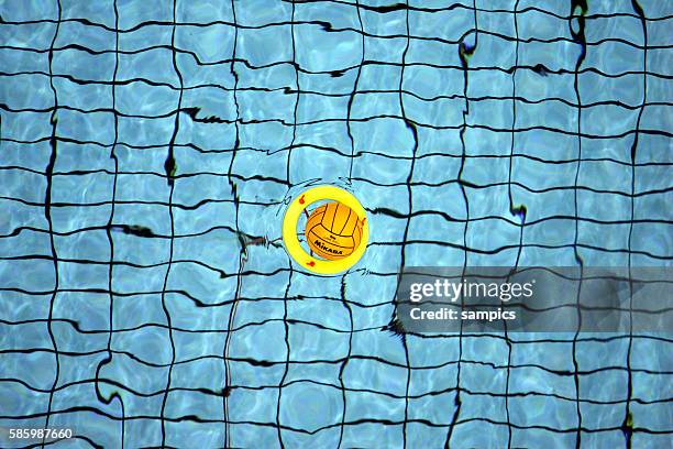 The center ball holding float in the pool at the water polo venue at the 2004 Olympic Games in Athens, Greece August 15, 2004.