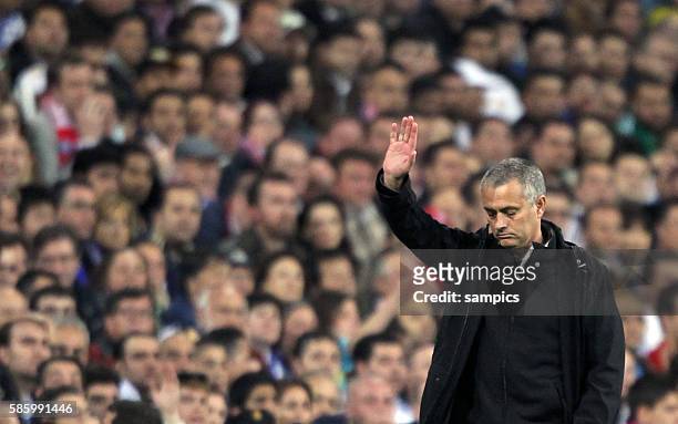 Trainer Coach Jose Mourinho Real Madrid Fussball Championsleague Halbfinale Real Madrid FC Bayern München nach Elfmeterschiessen 2011 / 2012...