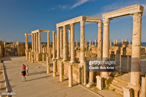 theater of leptis magna - theater of leptis magna stock pictures, royalty-free photos & images
