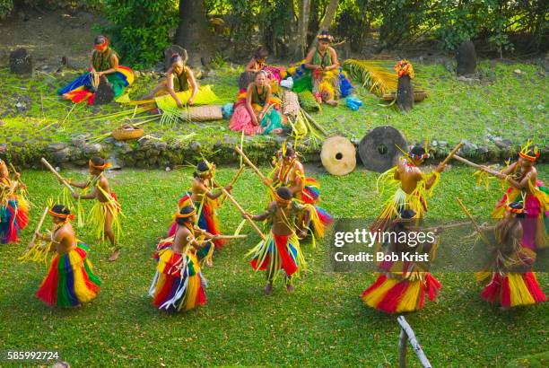 stick dance performance - mikronesien stock-fotos und bilder
