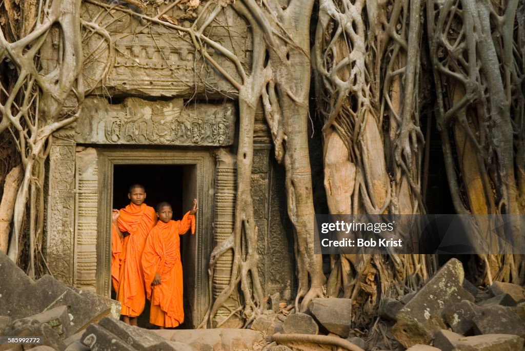 Young Monks at Ta Prohm