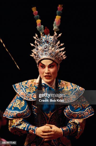 cantonese opera actor performing - cantonese opera stock pictures, royalty-free photos & images